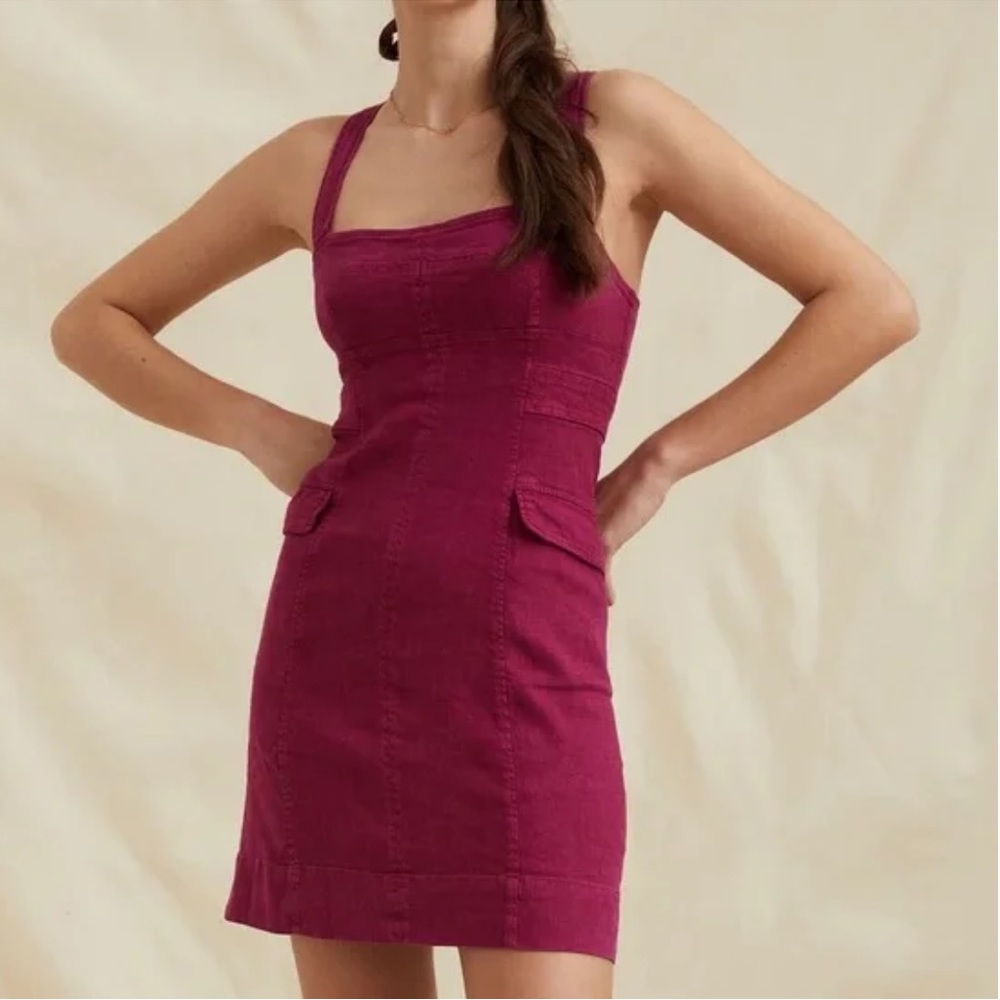Anthropologie Square Neck Mini Dress - Size 4